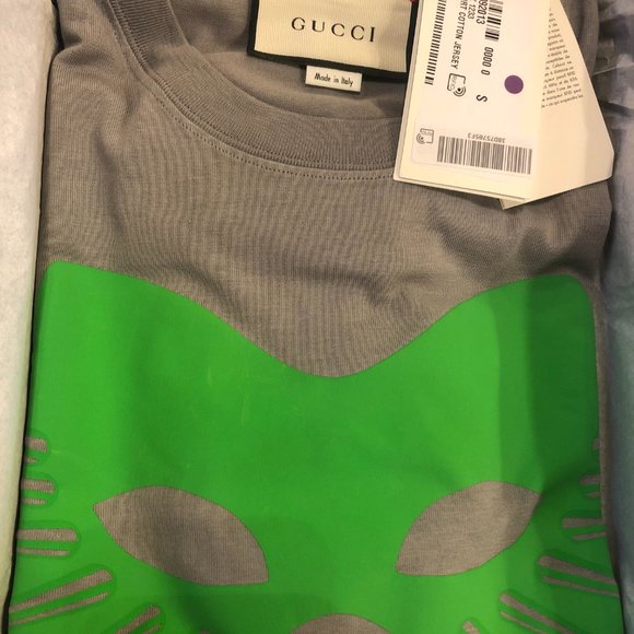 Gucci Oversized Jersey Mask Printed Cotton T-Shirt in Gray - Picture 4 of 4
